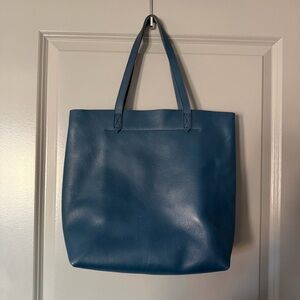 Madewell Leather Blue Tote Bag